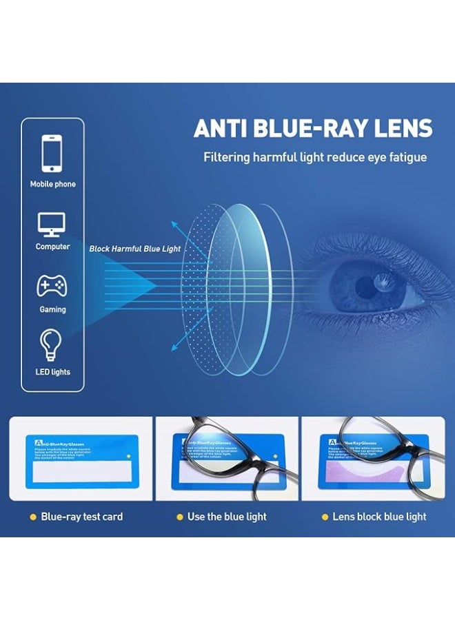 Kids Blue Light Blocking Glasses girls boys 2 pack computer video gaming glasses for kids girls boys Age 3-10,Anti blue light & Headache transparent grey  + transparent - Image 4